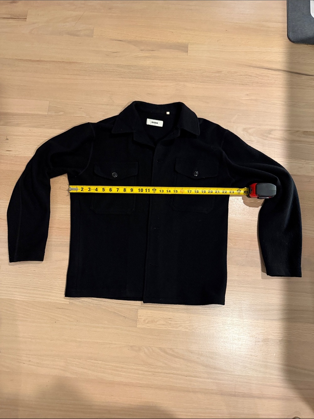 Buck Mason Black Lightweight Button-Front Shirt Jacket